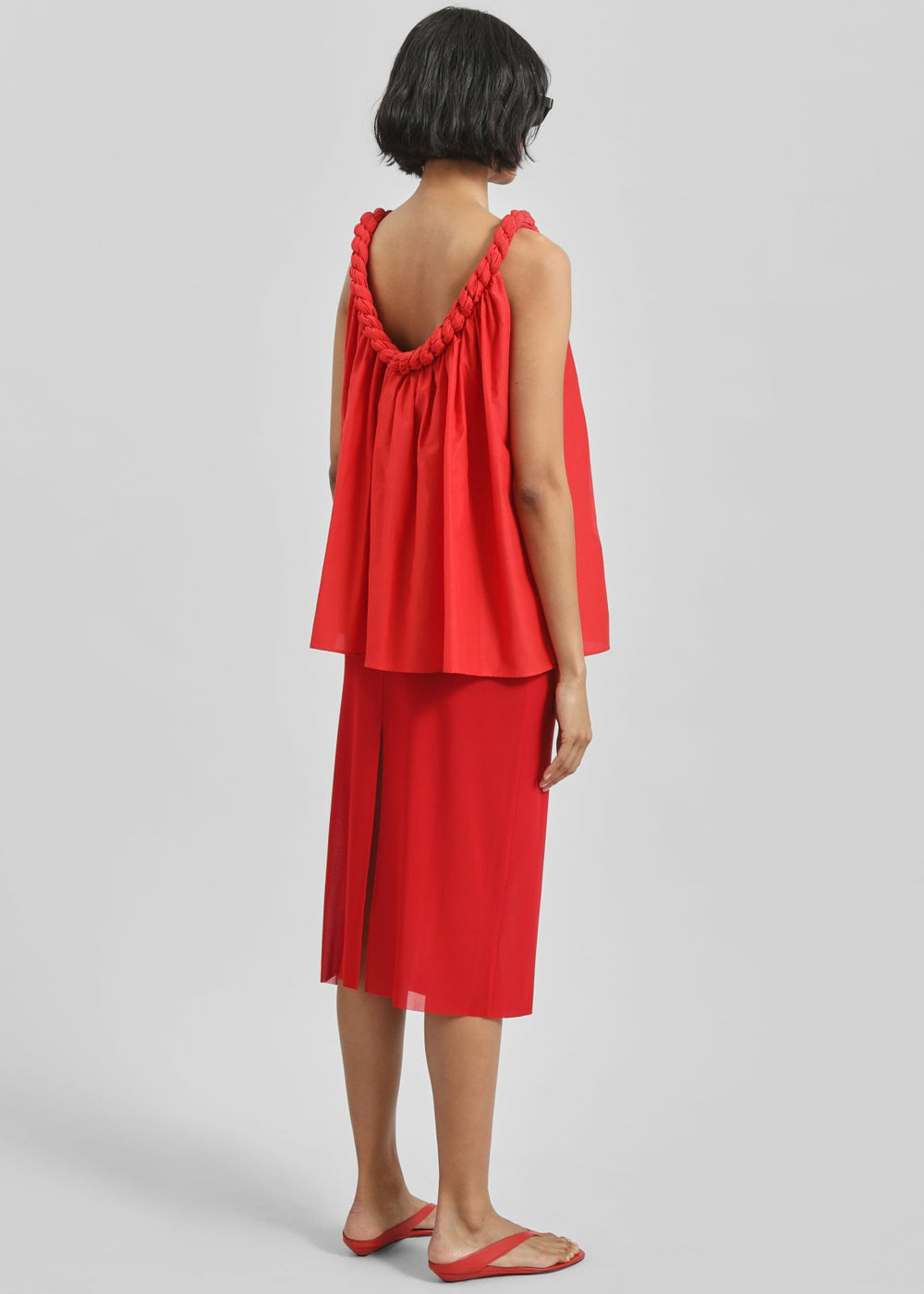 Loulou de Saison Garino Gathered Top - Red