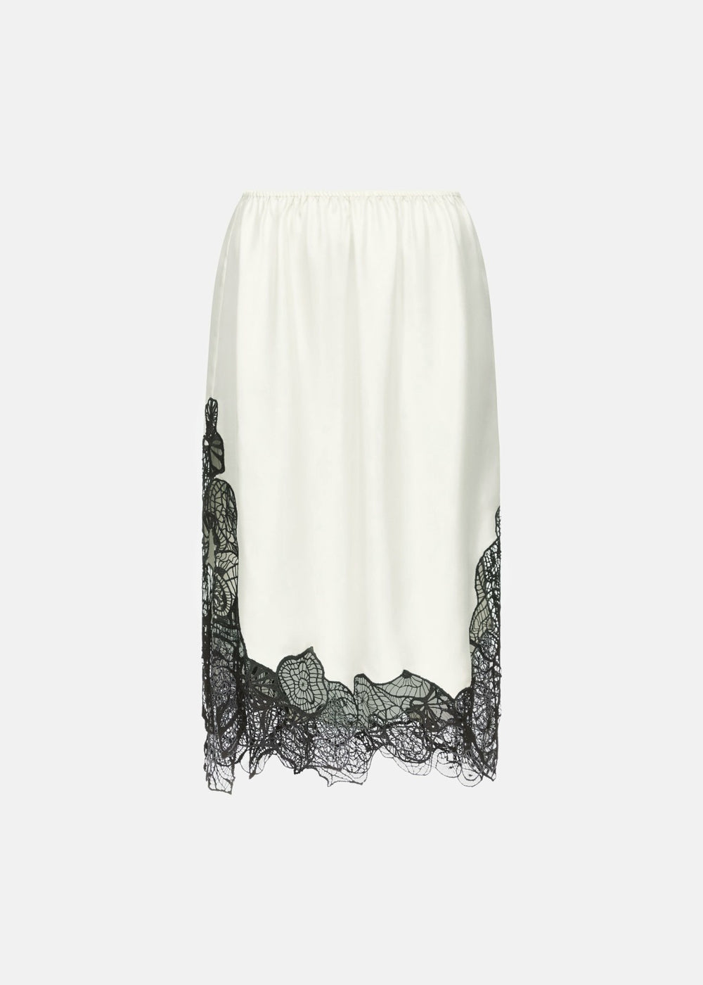 Loulou de Saison Mia Silk Lace Skirt - Ivory/Black