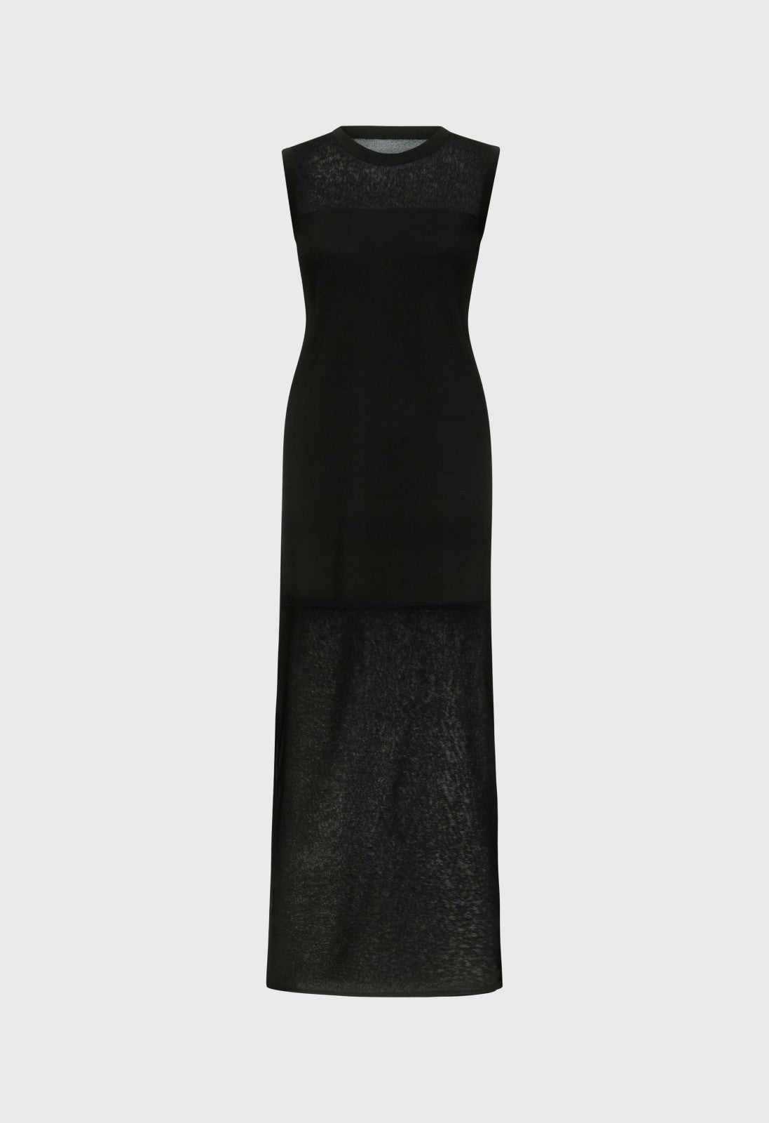 Loulou de Saison Philae Sheer Jersey Dress - Black