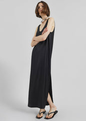 Loulou de Saison Nada Silk Long Dress - Black