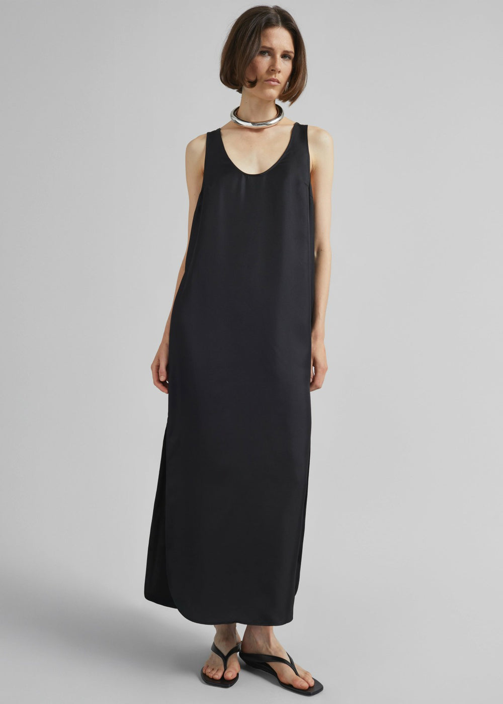 Loulou de Saison Nada Silk Long Dress - Black