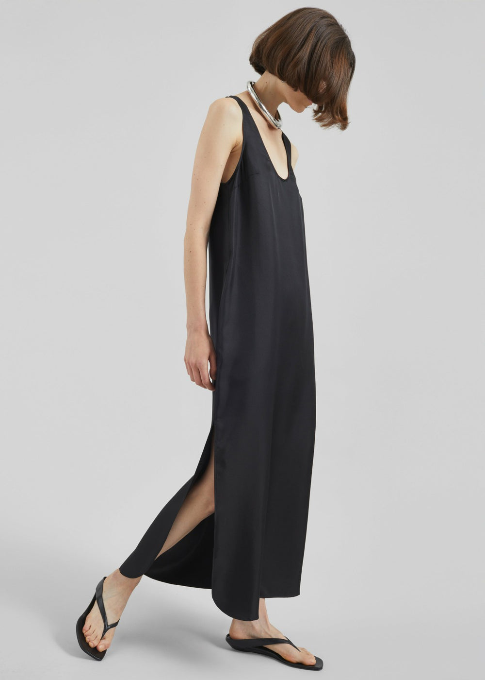 Loulou de Saison Nada Silk Long Dress - Black