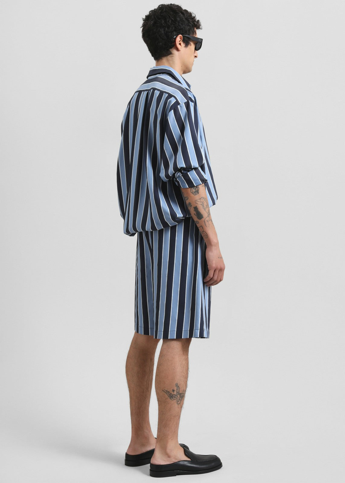 Matthias Striped Bermuda Shorts - Navy Stripe