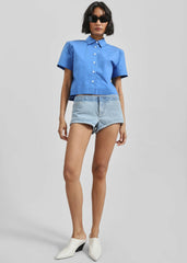 Hiva Cropped Shirt - Cobalt