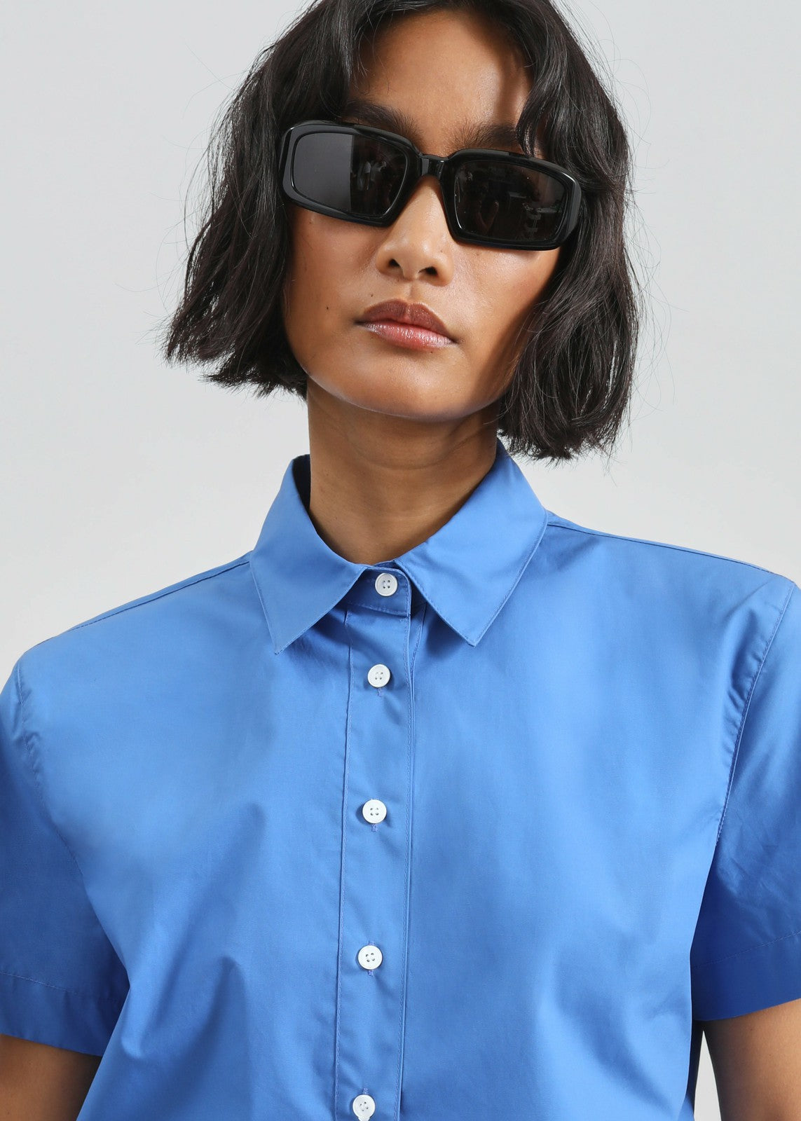 Hiva Cropped Shirt - Cobalt