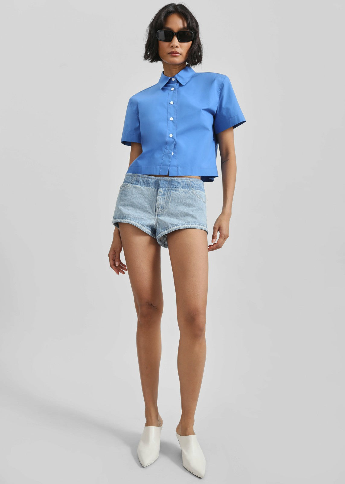 Hiva Cropped Shirt - Cobalt