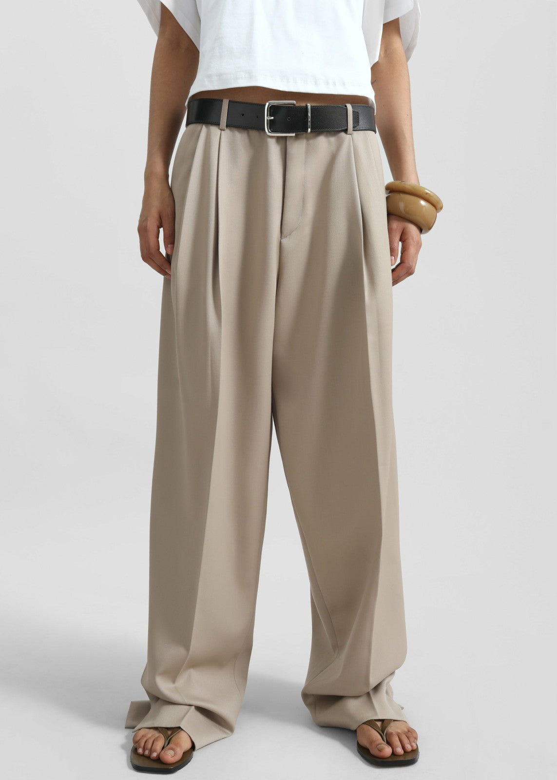 Dunbar Pleated Trousers - Taupe