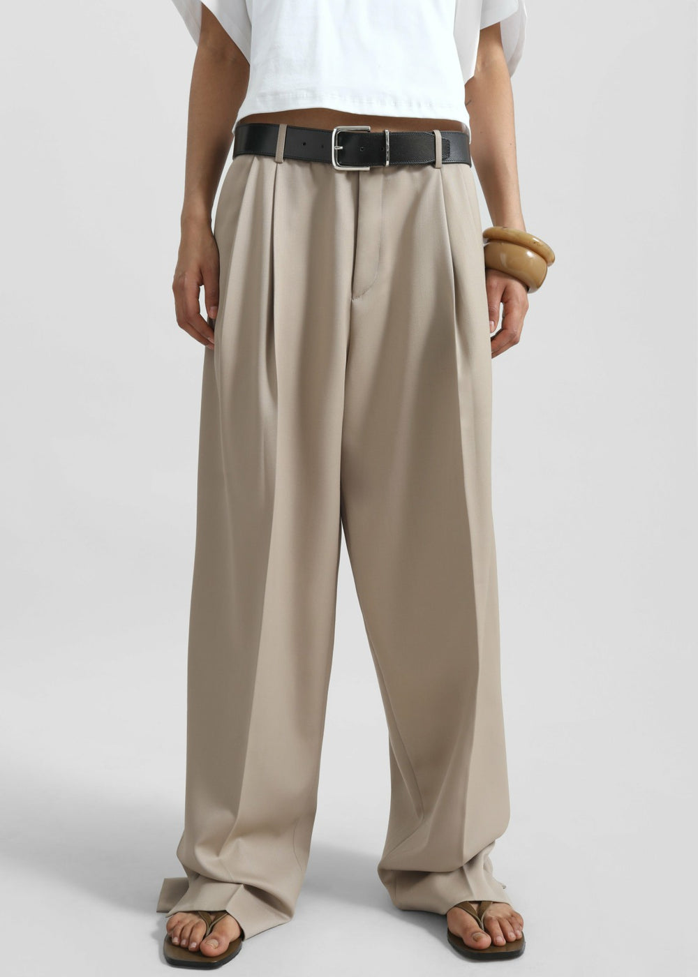 Dunbar Pleated Trousers - Taupe