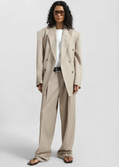 Dunbar Double-Breasted Blazer - Taupe