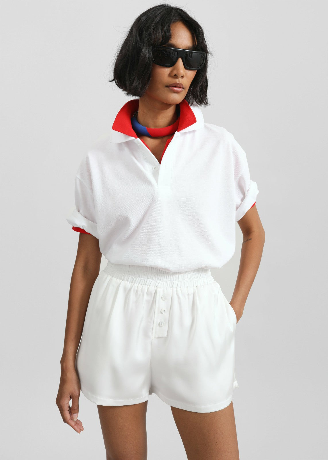Ilsen Satin Boxer Shorts - White