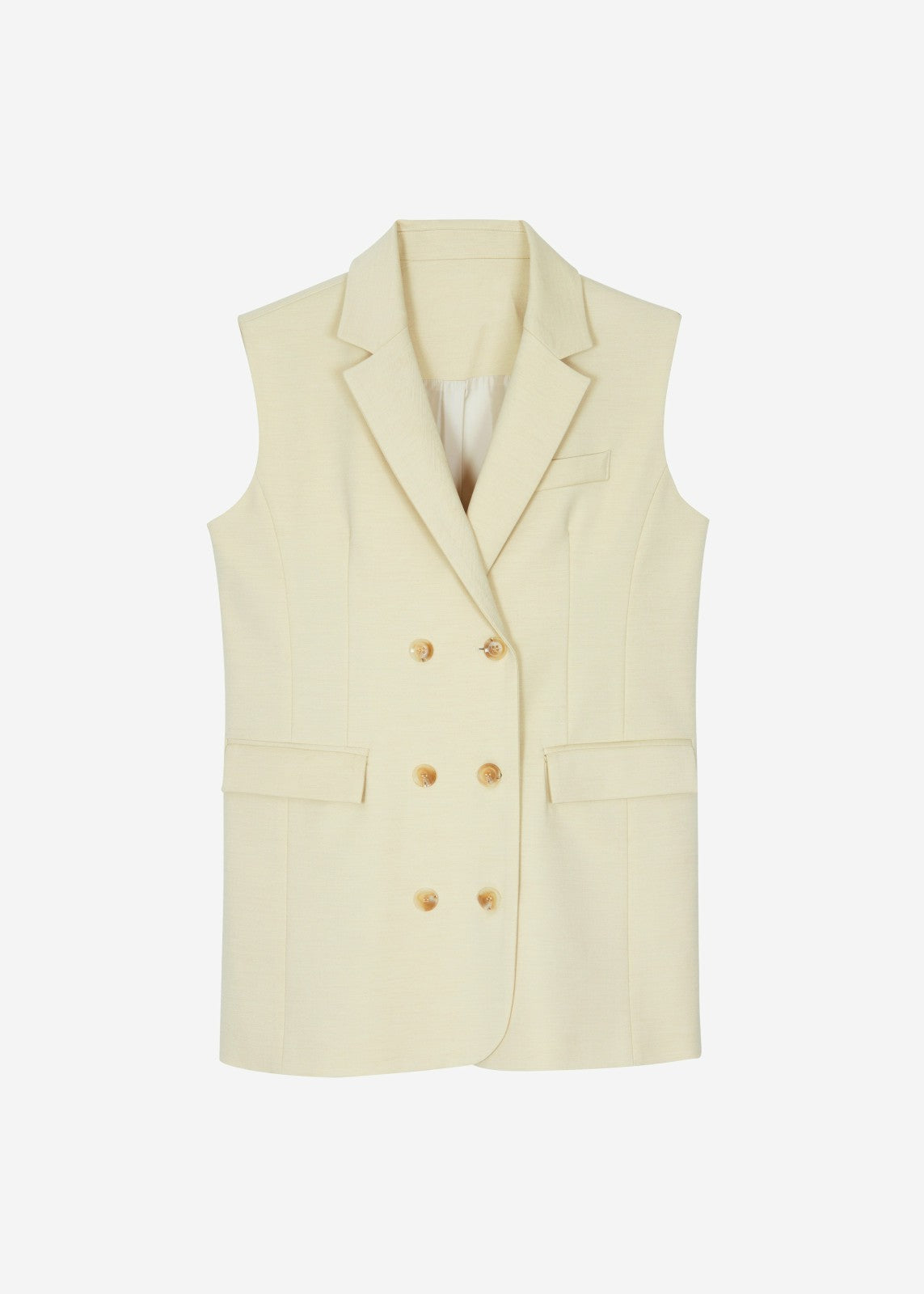 Daven Sleeveless Scarf Blazer - Cement