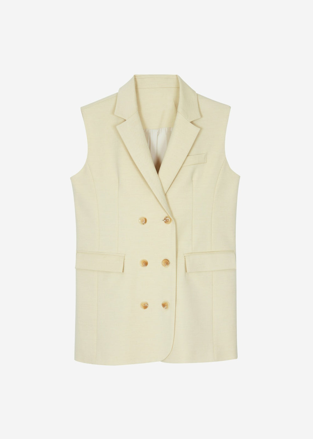 Daven Sleeveless Scarf Blazer - Cement