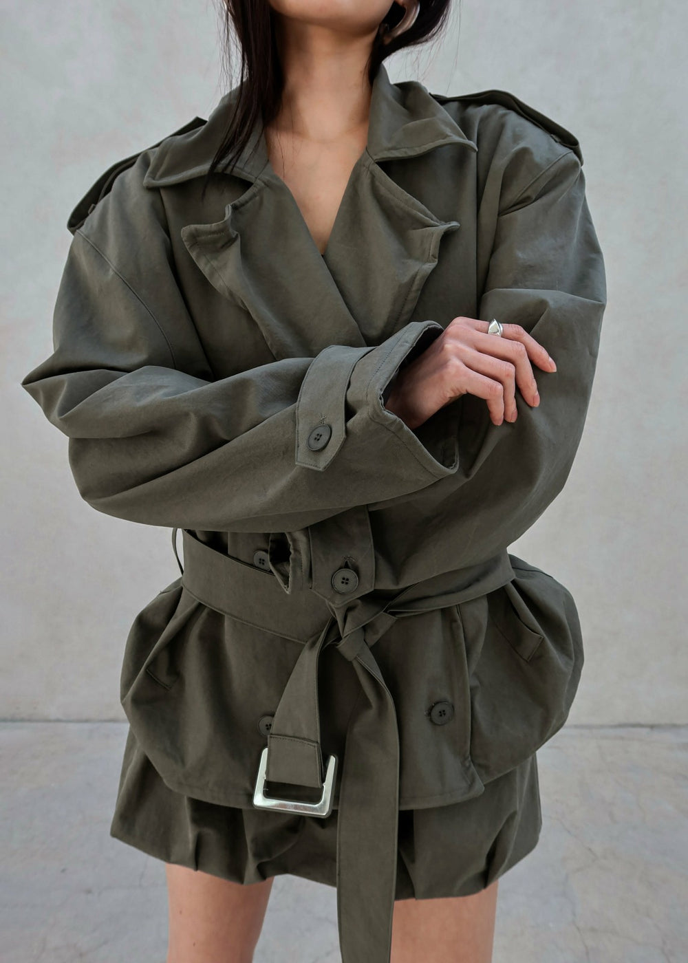 Hedley Wired Short Trench - Olive