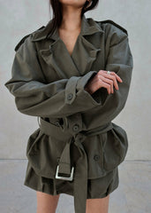 Hedley Wired Short Trench - Olive