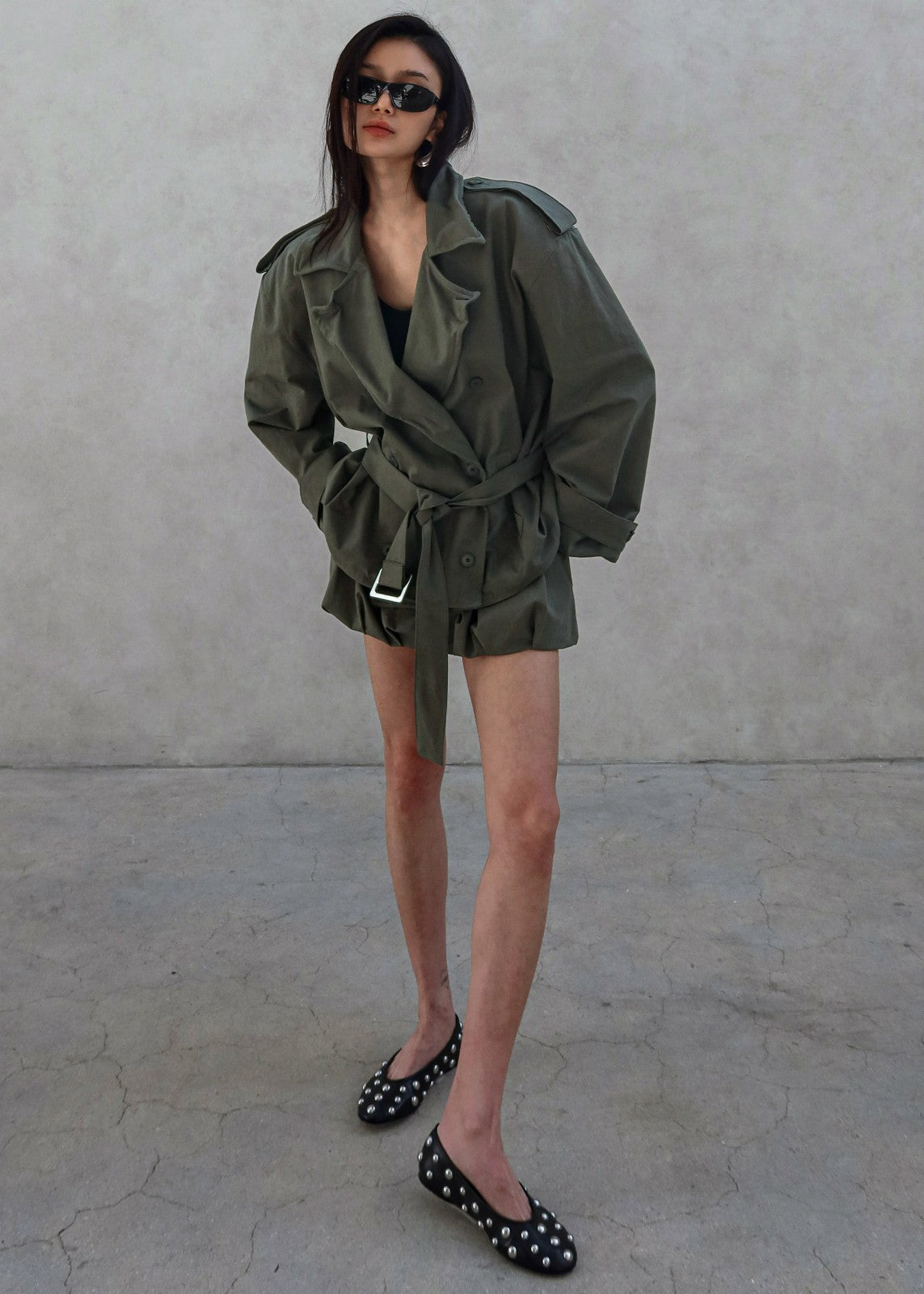 Hedley Wired Short Trench - Olive