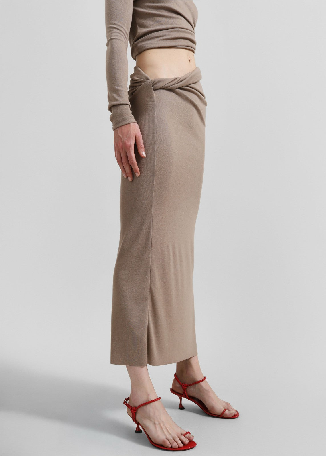Margot Asymmetric Skirt - Mocha