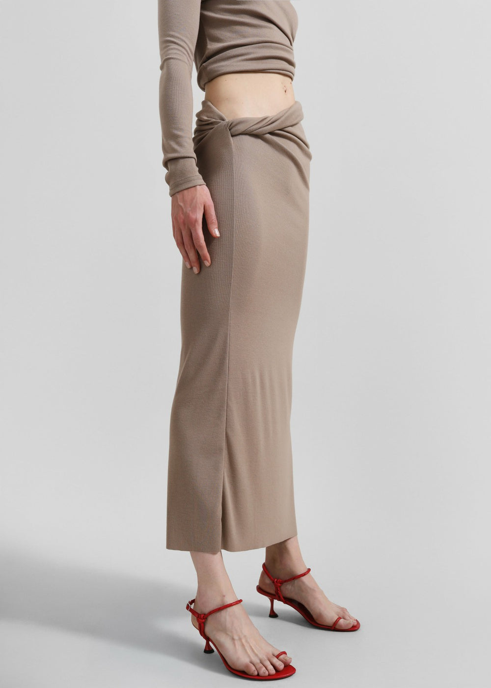 Margot Asymmetric Skirt - Mocha
