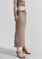 Margot Asymmetric Skirt - Mocha
