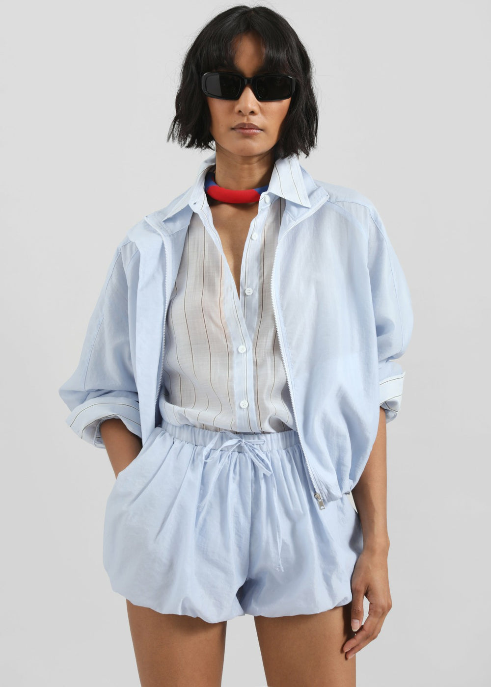 Vaila Sheer Jacket - Sky Blue