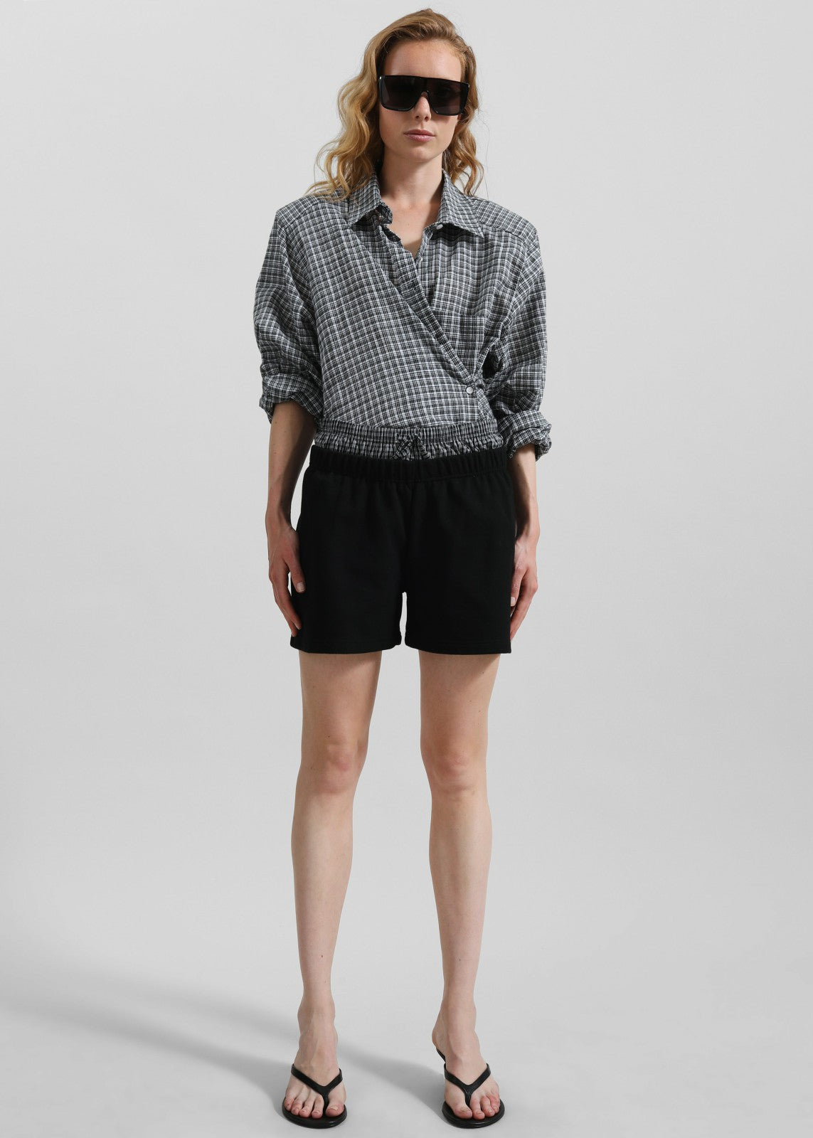Cressy Double Waistband Shorts - Black