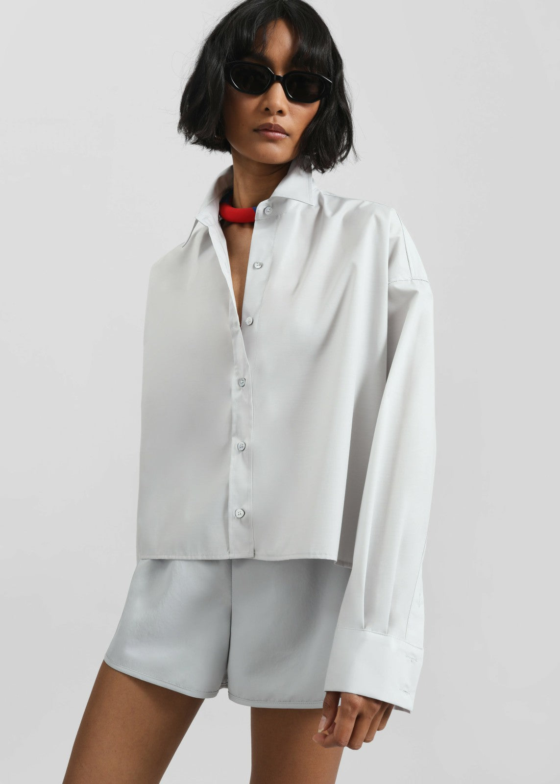 Kersey Boxy Shirt - Light Grey