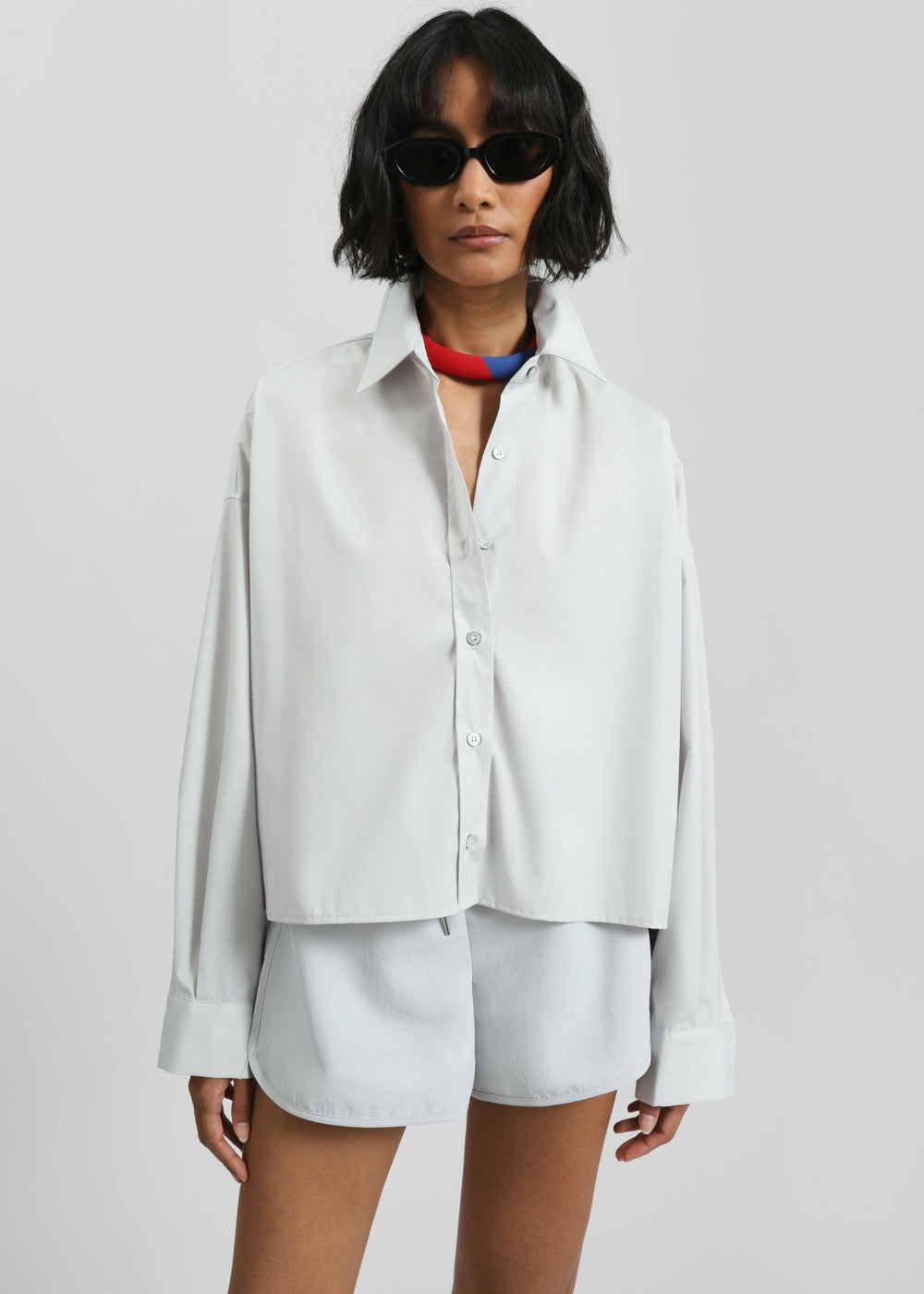 Kersey Boxy Shirt - Light Grey