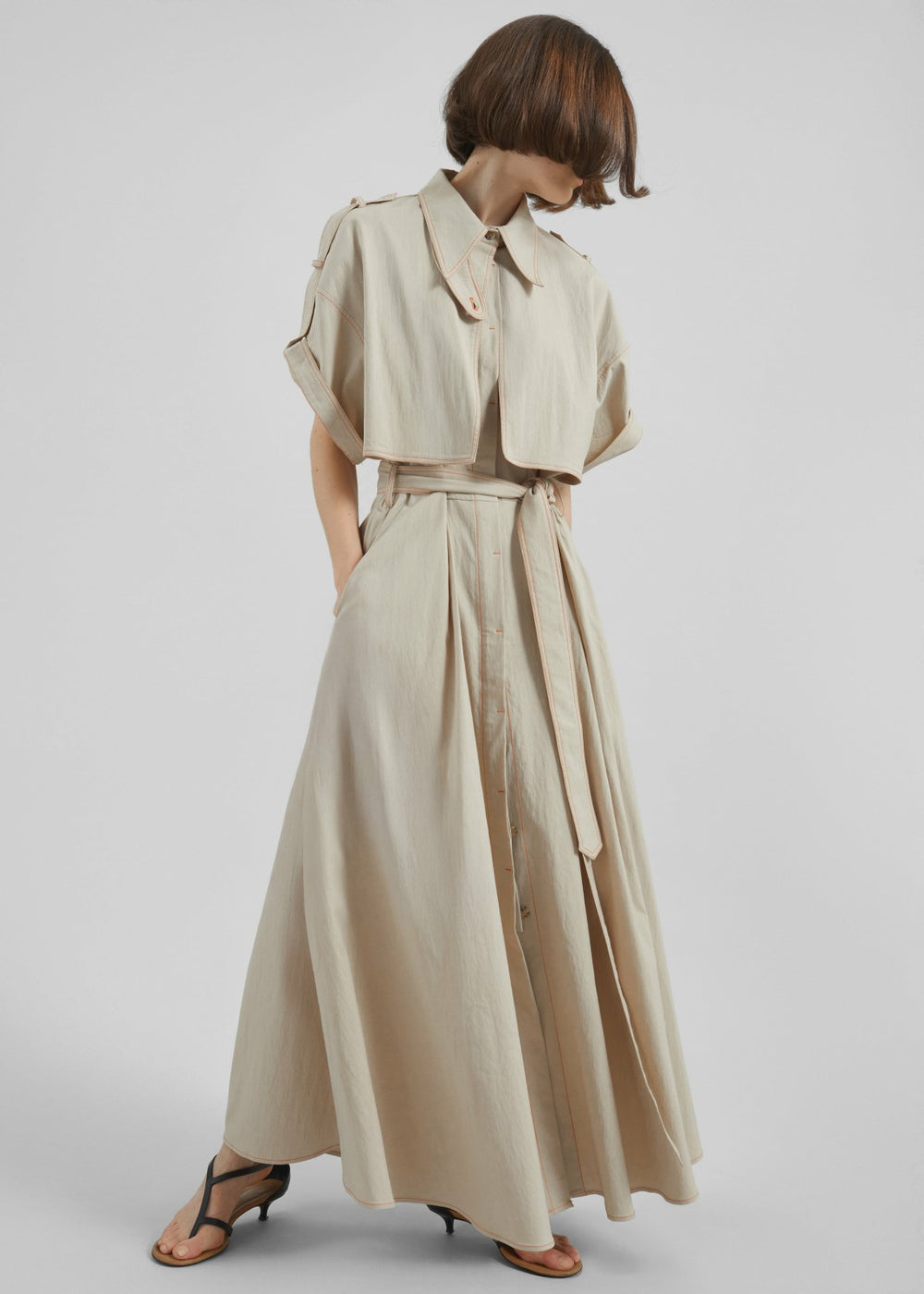 Everset Trench Dress - Beige