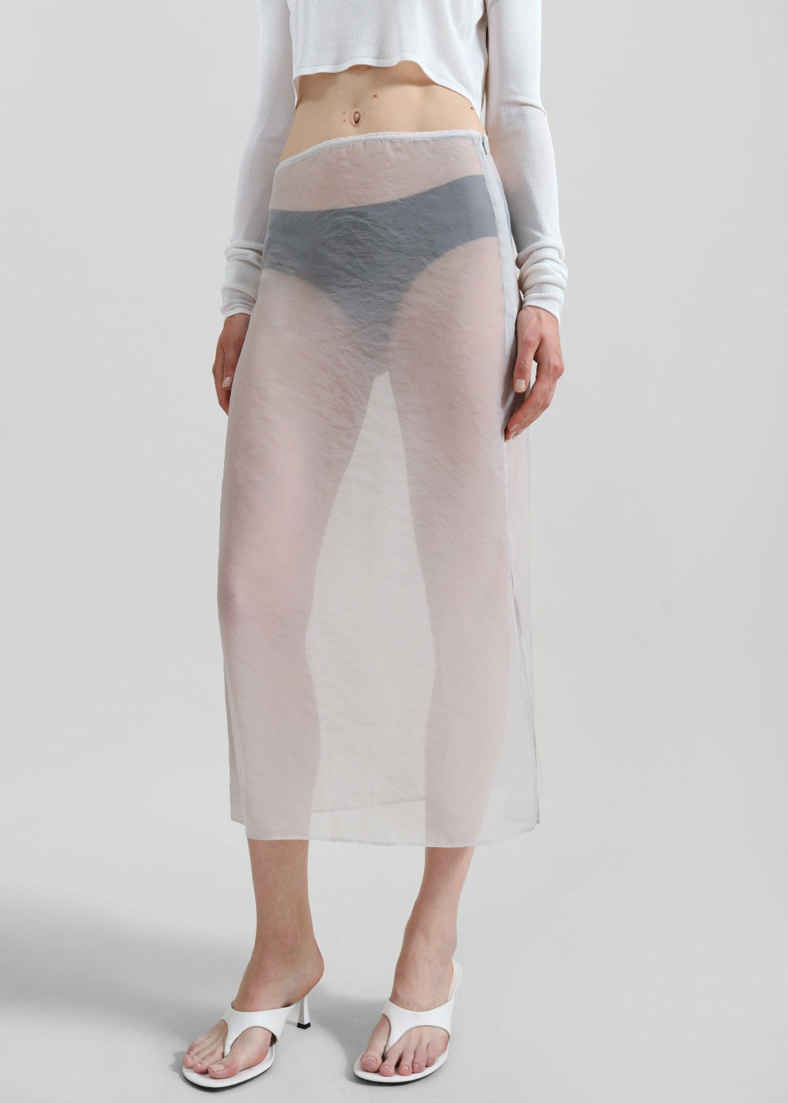 Girone Sheer Skirt - Light Grey