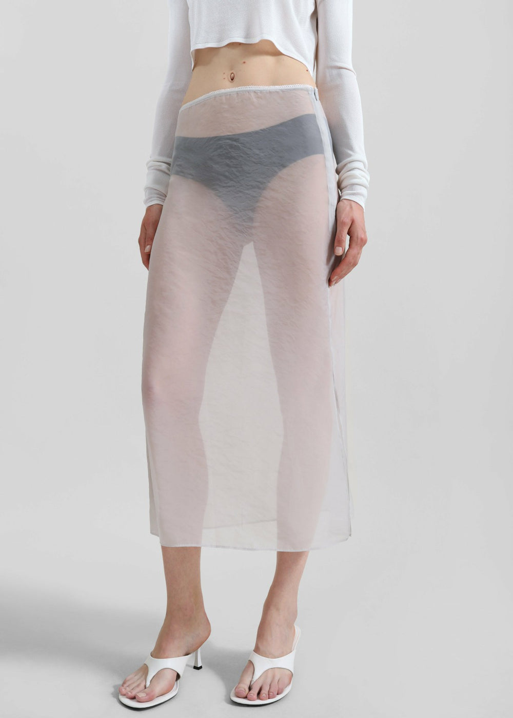 Girone Sheer Skirt - Light Grey