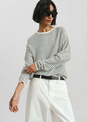 Iven Knit Pullover - White/Black Stripe
