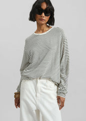 Iven Knit Pullover - White/Black Stripe