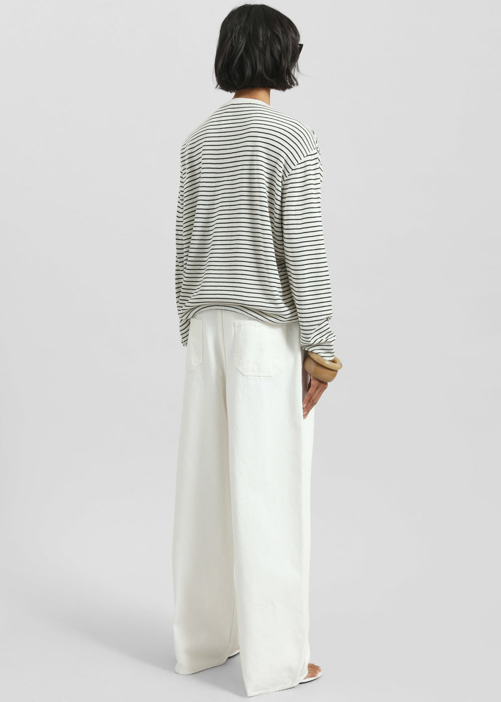 Iven Knit Pullover - White/Black Stripe