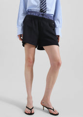 Cressy Double Waistband Shorts - Navy