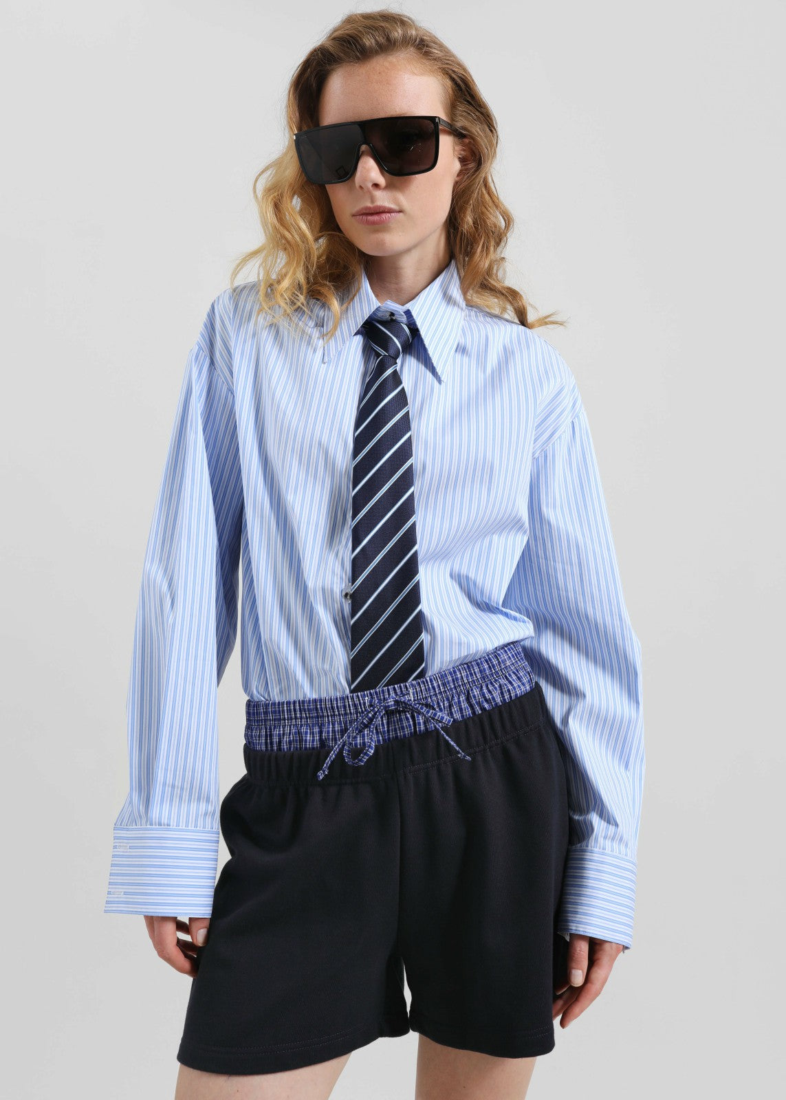 Cressy Double Waistband Shorts - Navy