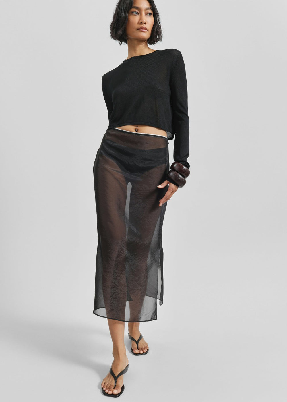 Girone Sheer Skirt - Black