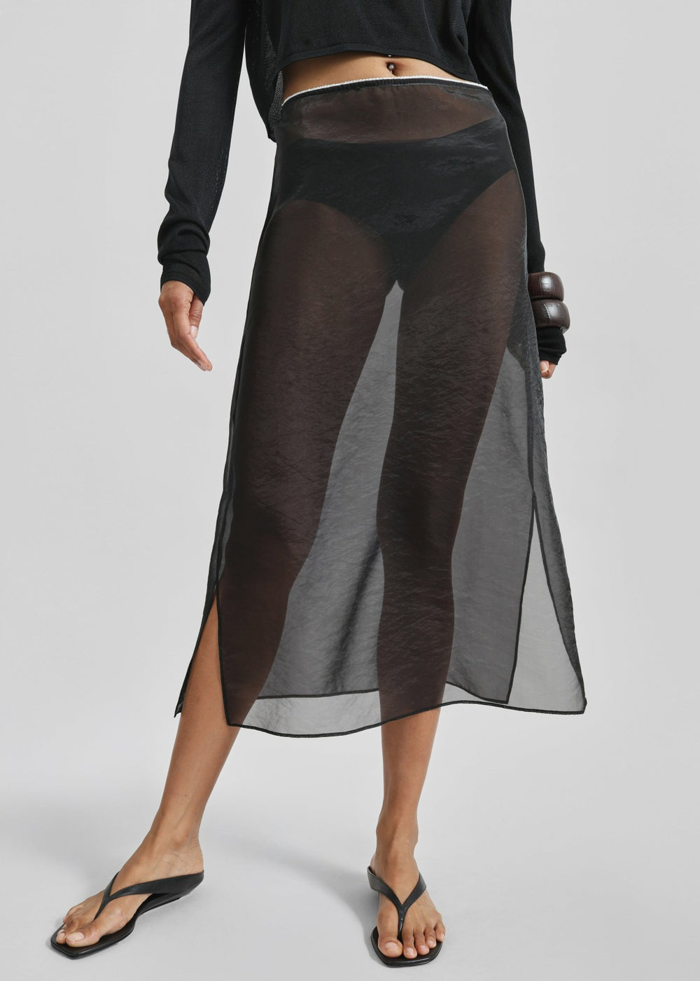Girone Sheer Skirt - Black