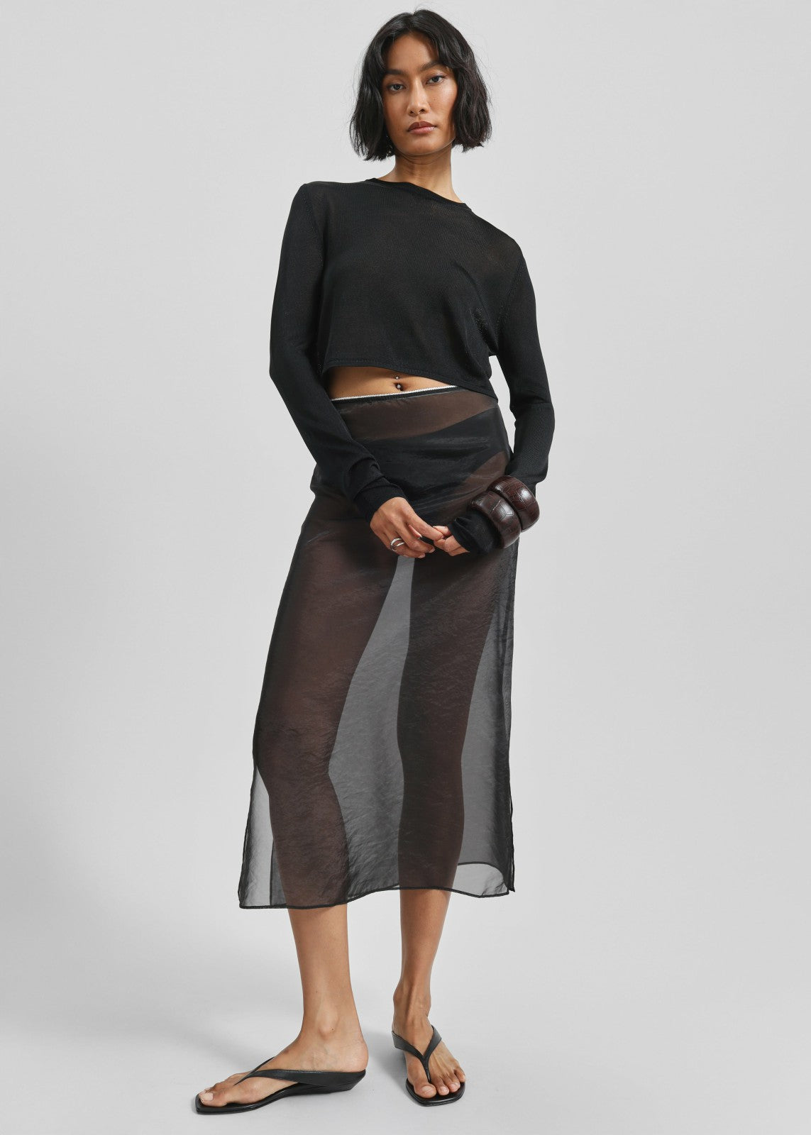 Girone Sheer Skirt - Black