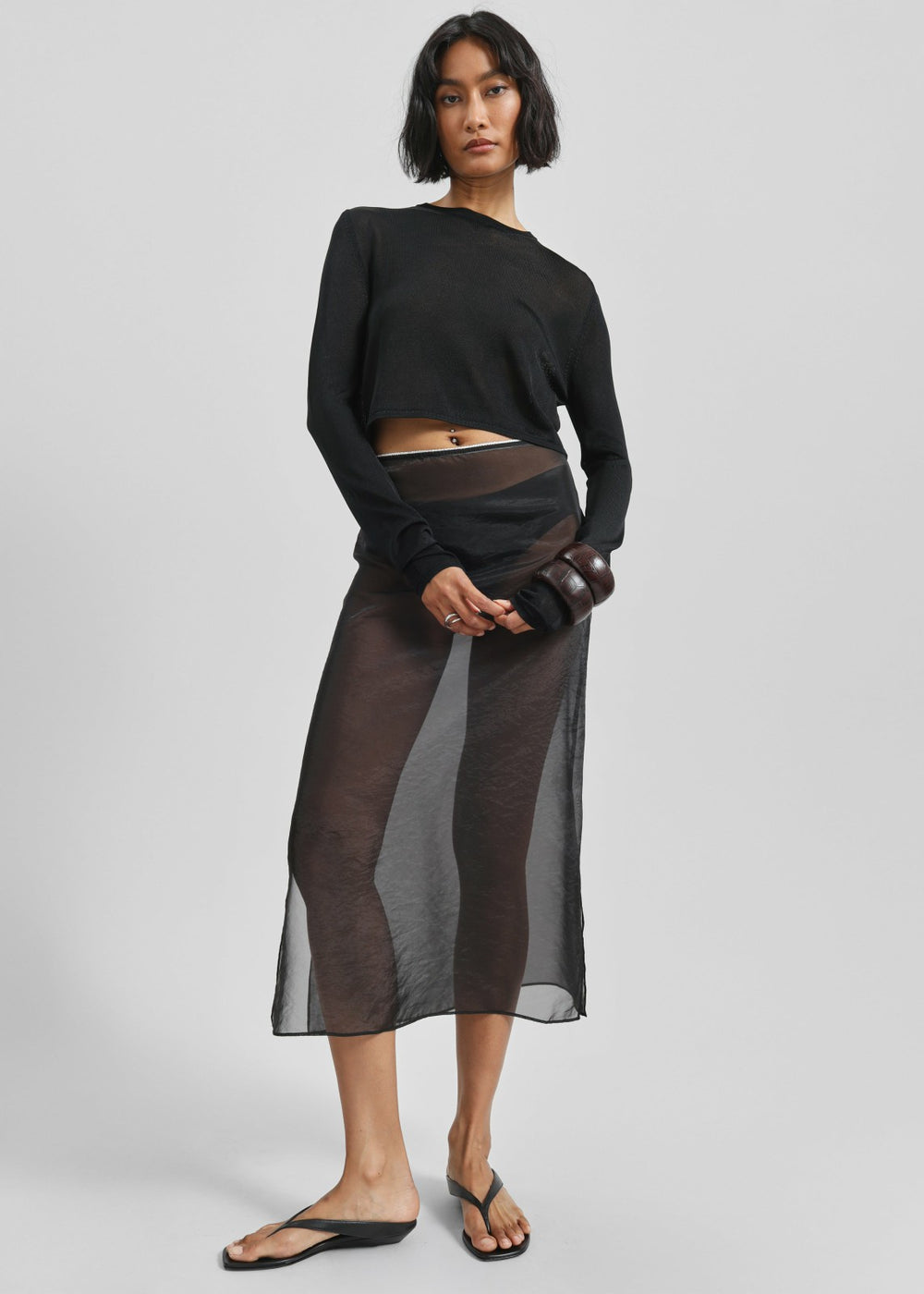 Girone Sheer Skirt - Black