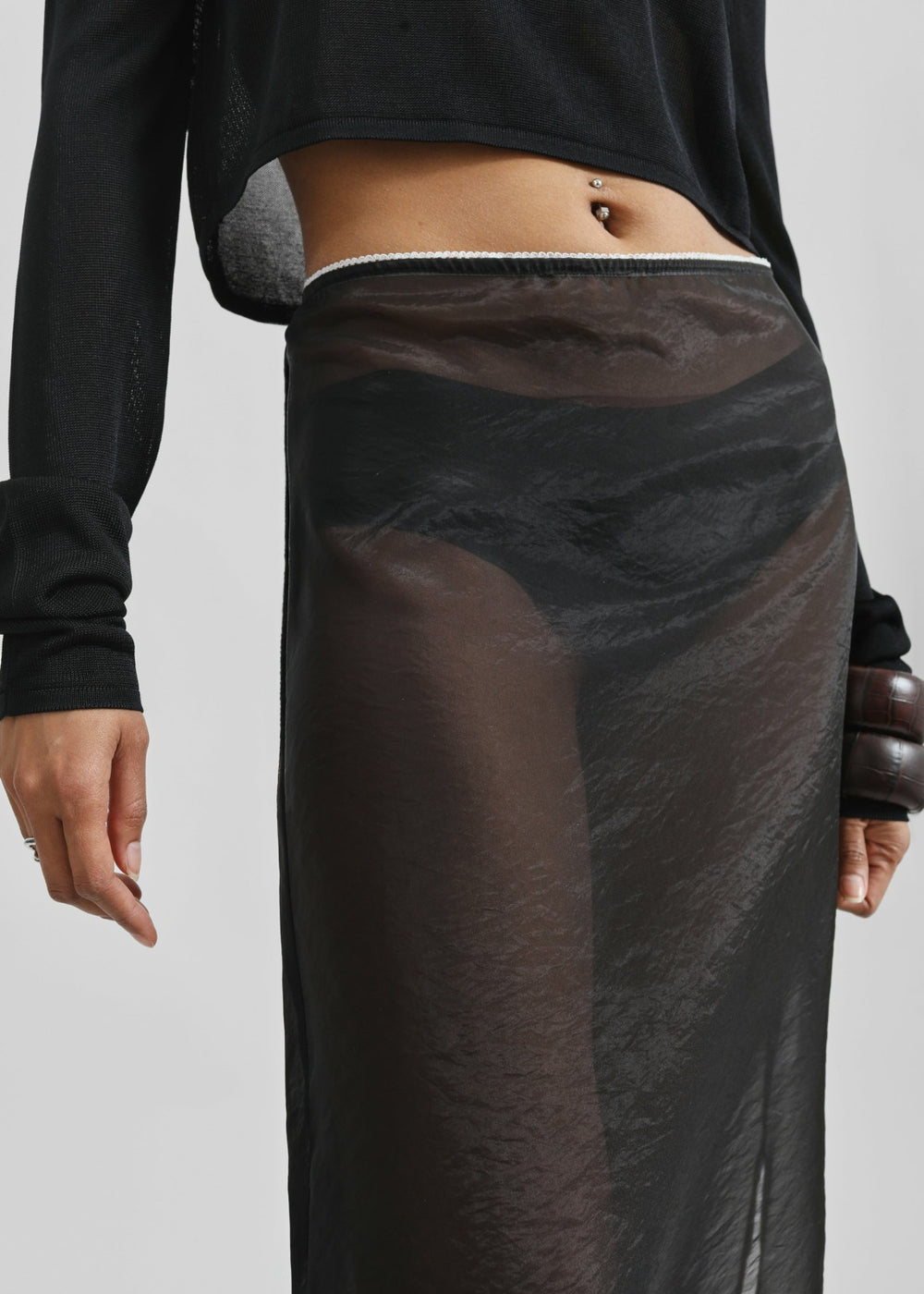 Girone Sheer Skirt - Black