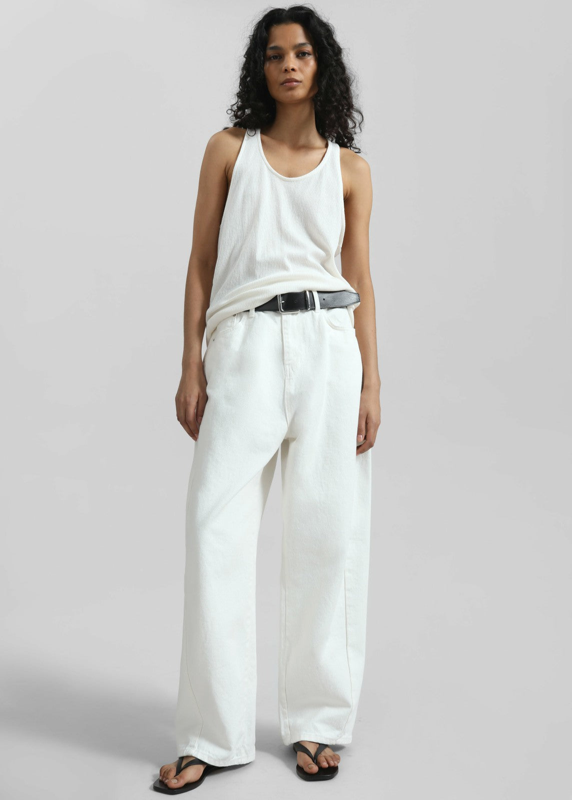 Nox Ribbed Tank Top - White
