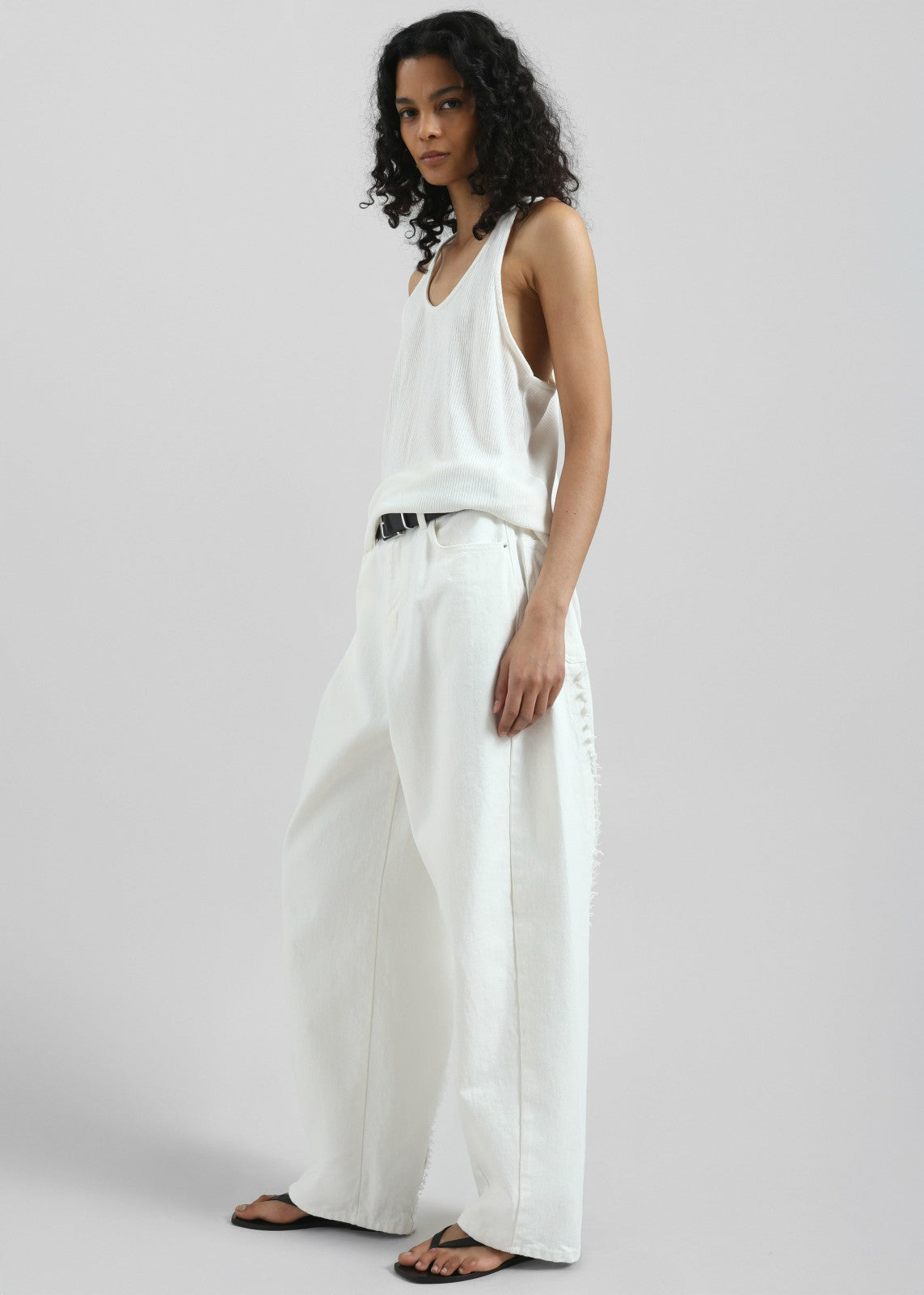 Nox Ribbed Tank Top - White