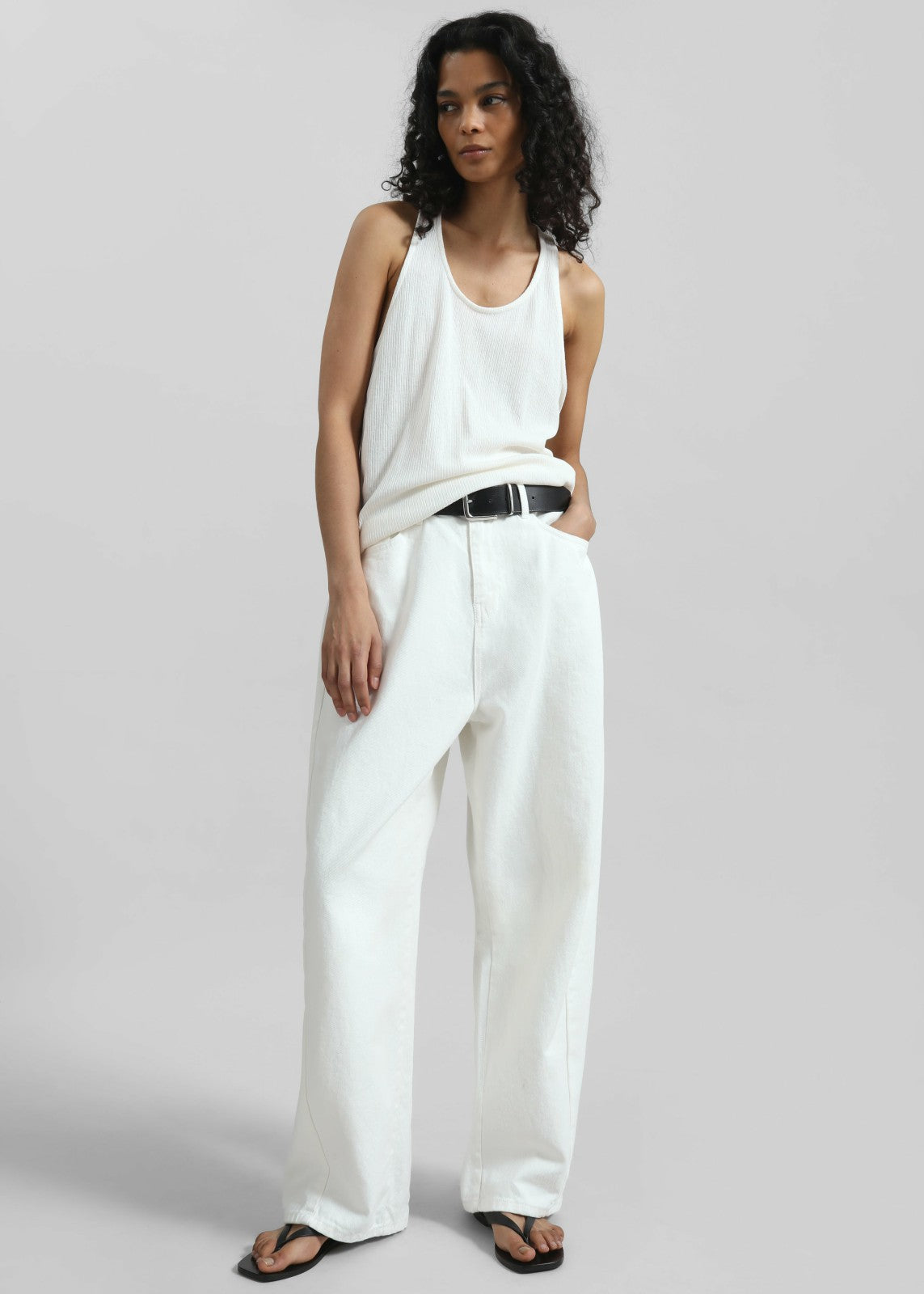 Nox Ribbed Tank Top - White