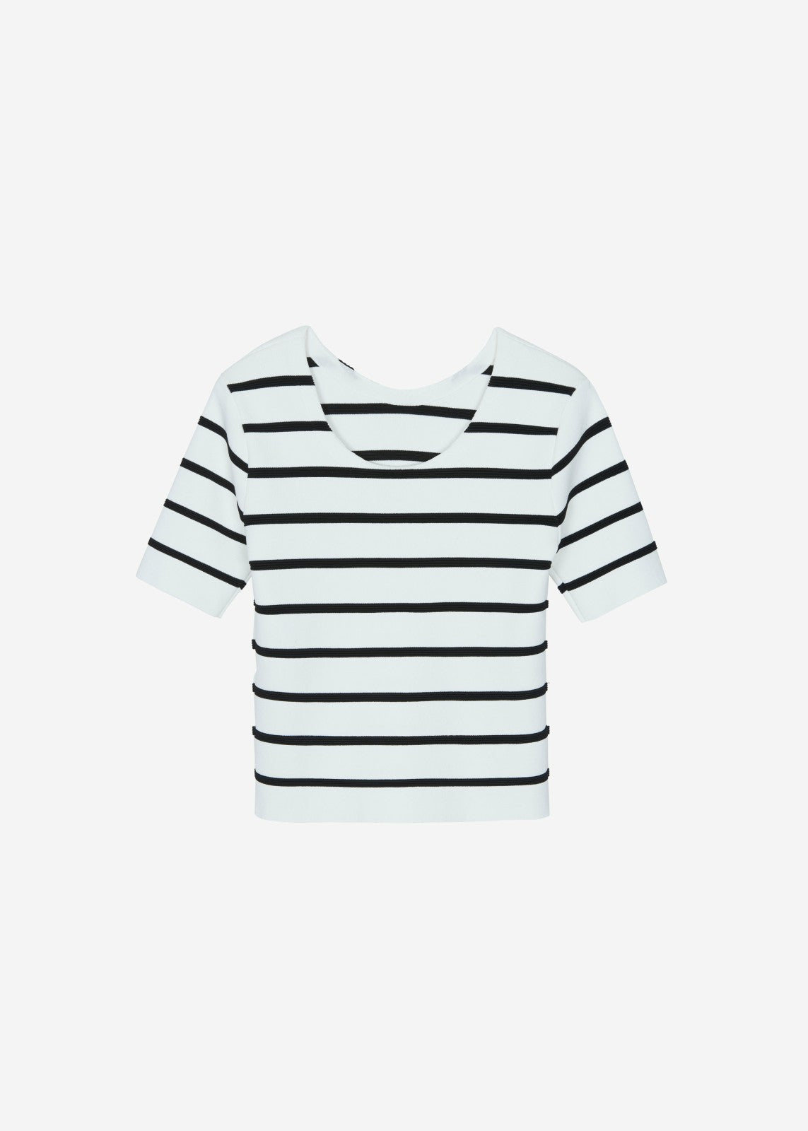 Braye Padded Knit Top - White/Black Stripe