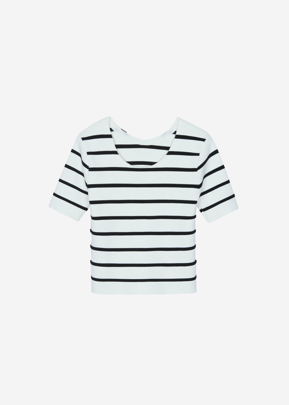 Braye Padded Knit Top - White/Black Stripe