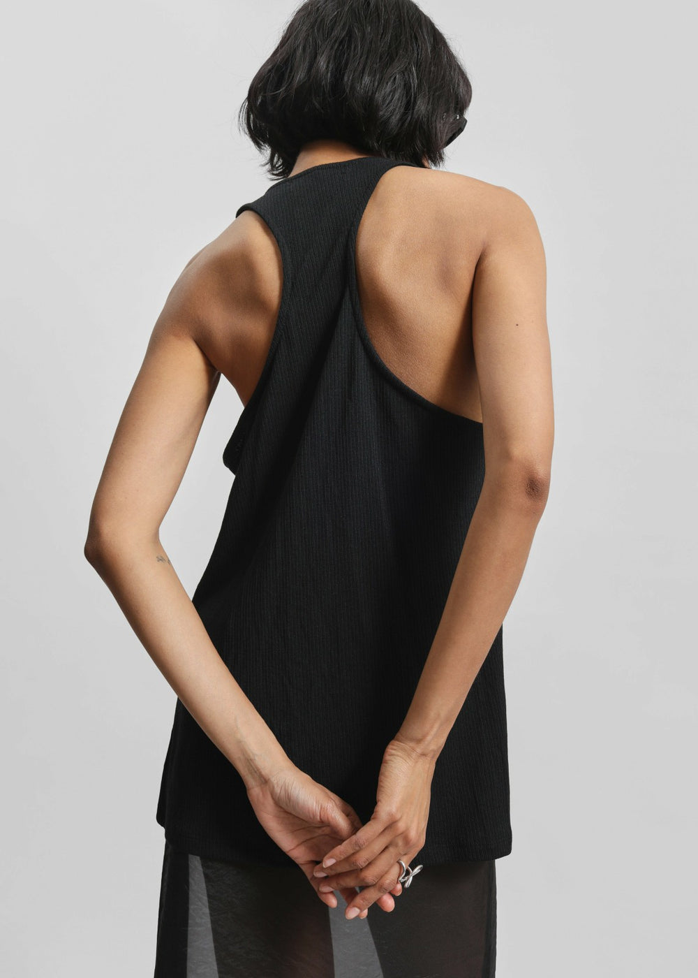 Nox Ribbed Tank Top - Black