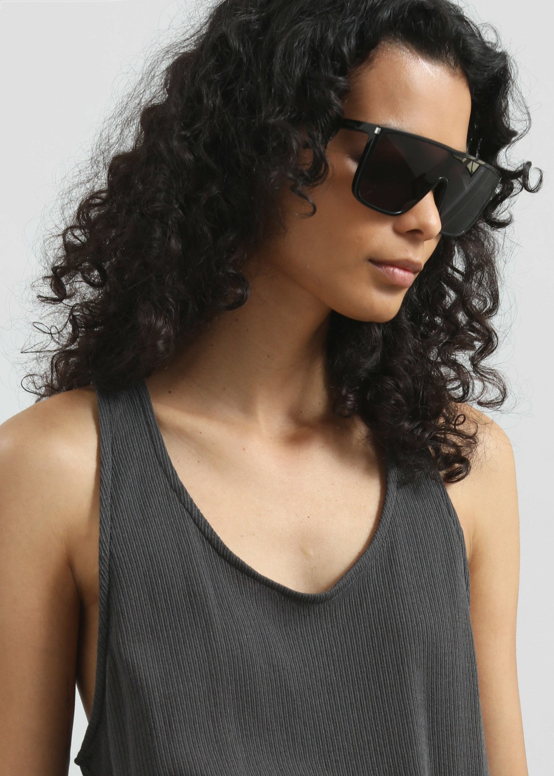 Nox Ribbed Tank Top - Storm Grey