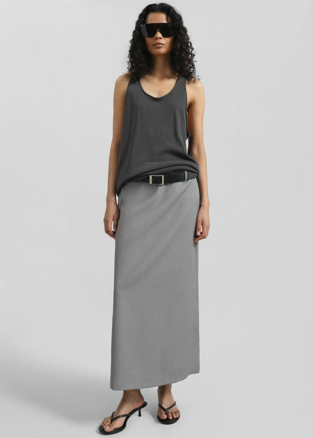 Nox Ribbed Tank Top - Storm Grey