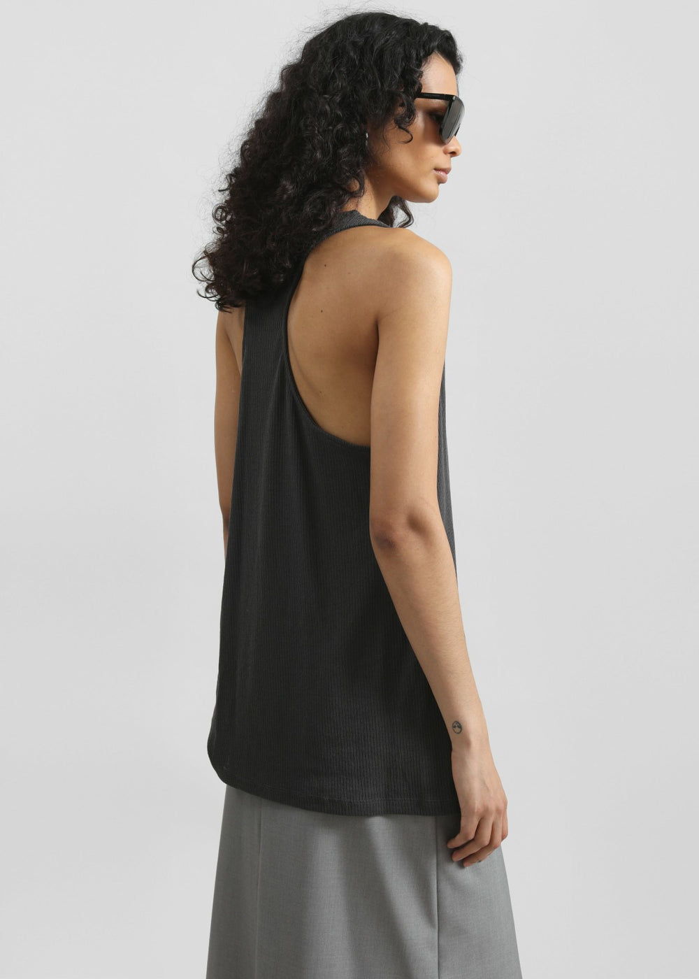 Nox Ribbed Tank Top - Storm Grey