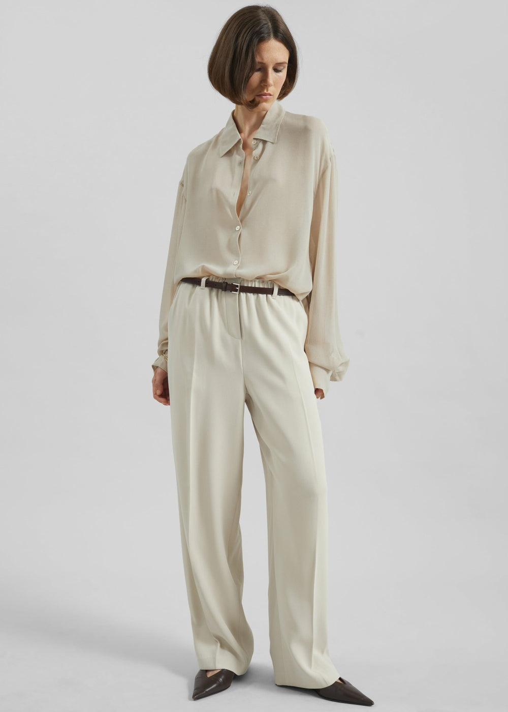 Hamnoy Straight Pants - Light Beige