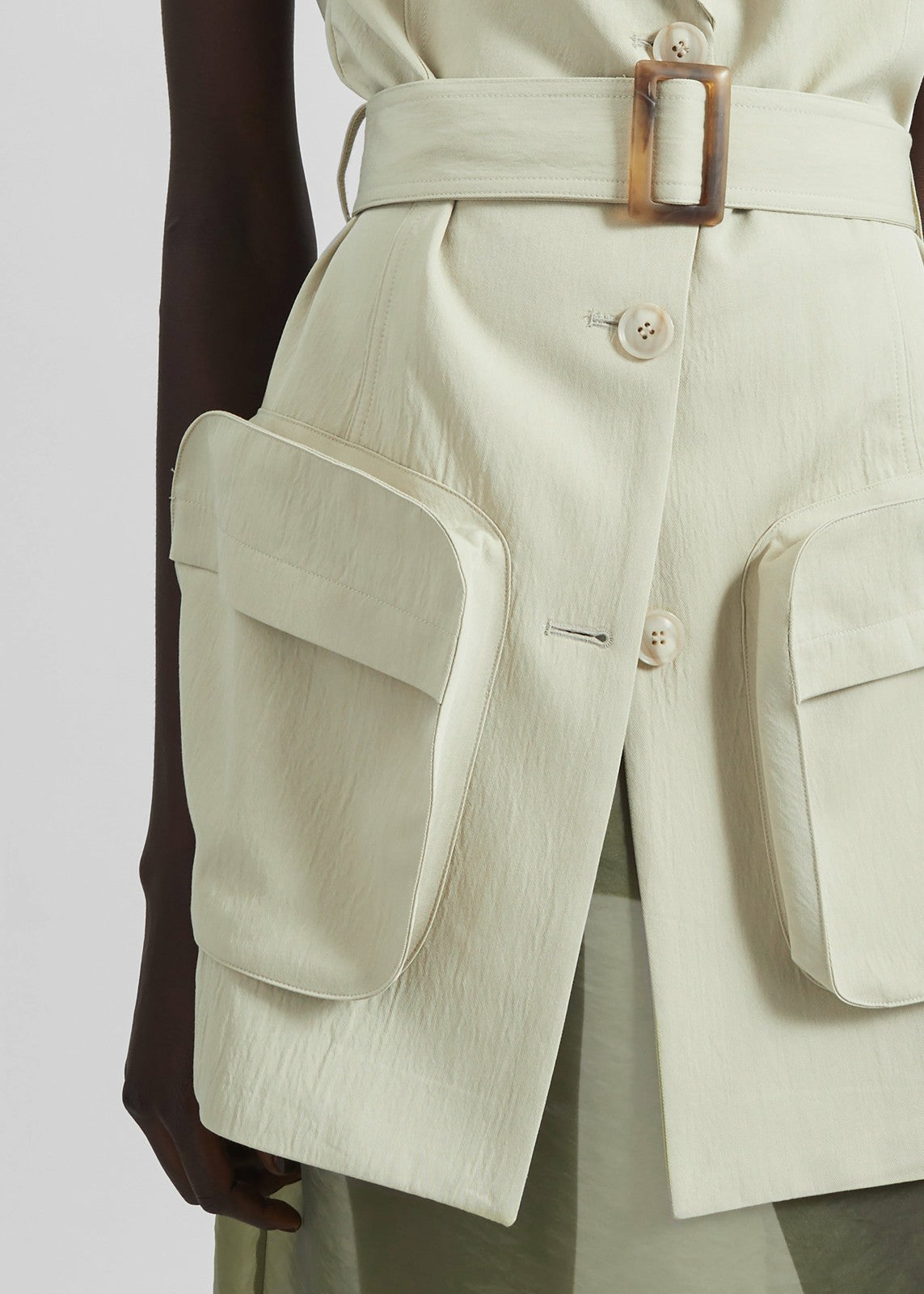 Carral Belted Vest - Pale Green